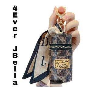 Mini Vintage Windmill Bucket Bag Keychain w/ Silk Scarf – Trendy & Adorable!